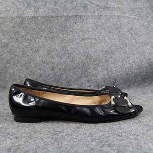 Michael Kors Shoes Womens 10 Flats Slip On Open Toe Fashion Leather Patent Black